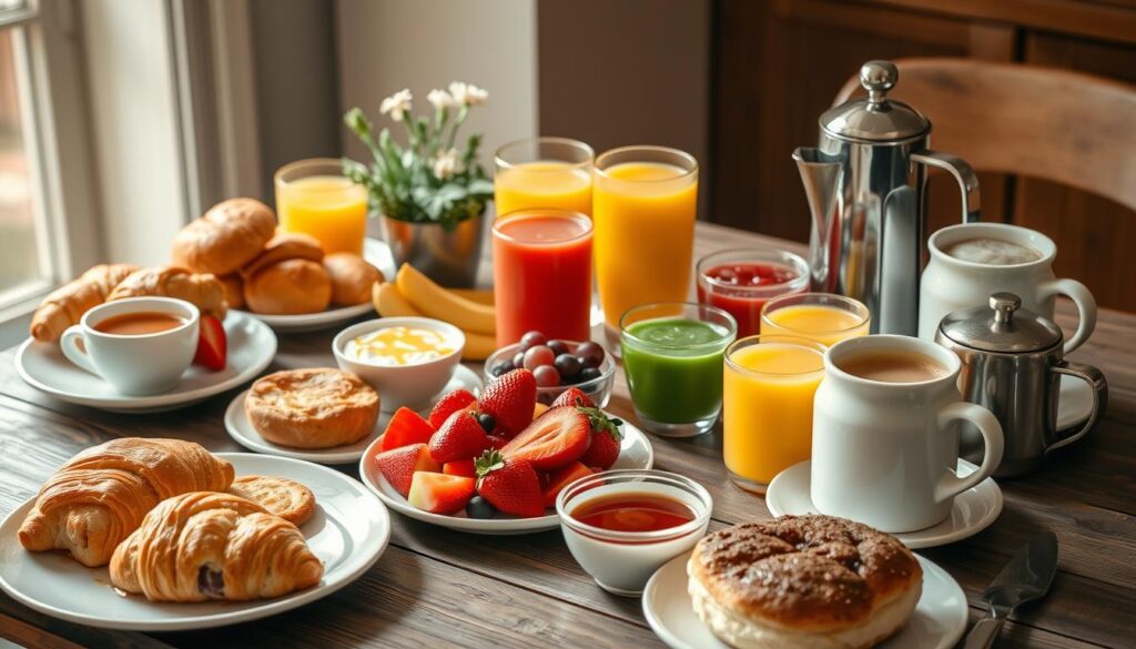 What is typically in a continental breakfast?