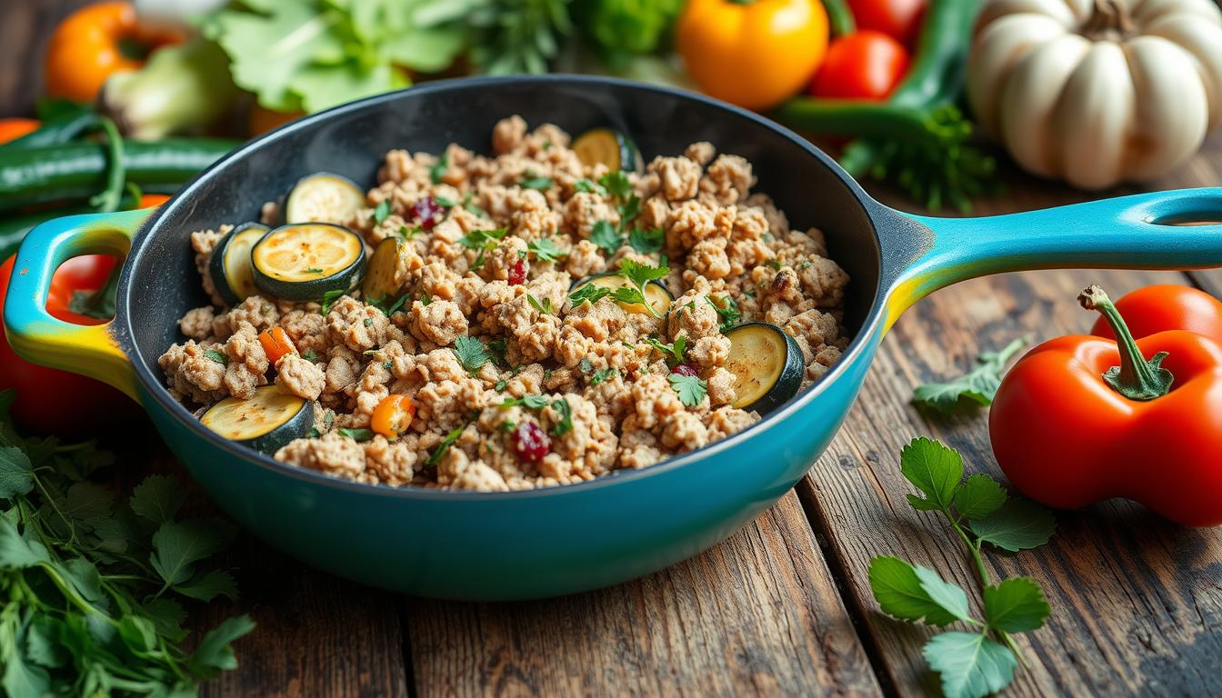 Easy Ground Turkey and Zucchini Skillet